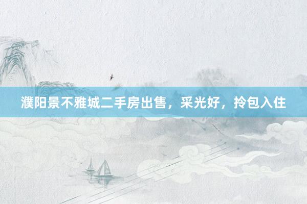 濮阳景不雅城二手房出售，采光好，拎包入住