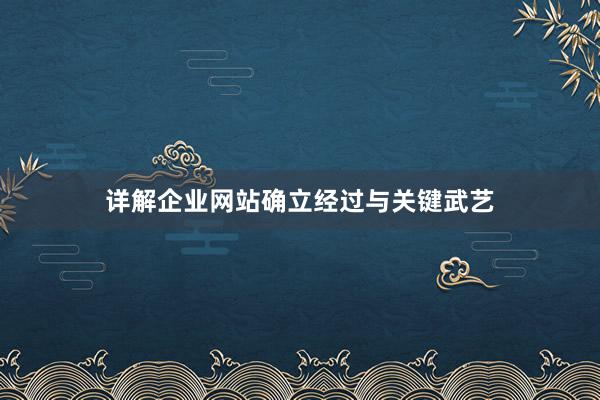 详解企业网站确立经过与关键武艺
